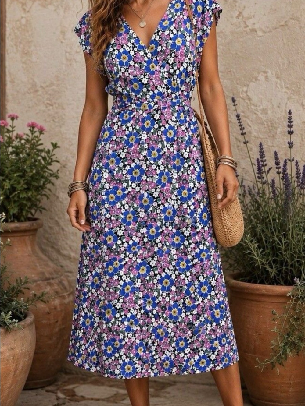J. Crew Floral Wrap Midi Dress Size MP